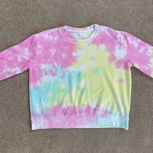 Tie Dye Crewneck- White, Pink, Yellow, and Blue
